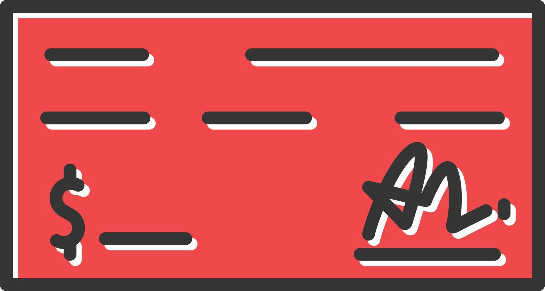 Bank Check Filled Icon vector