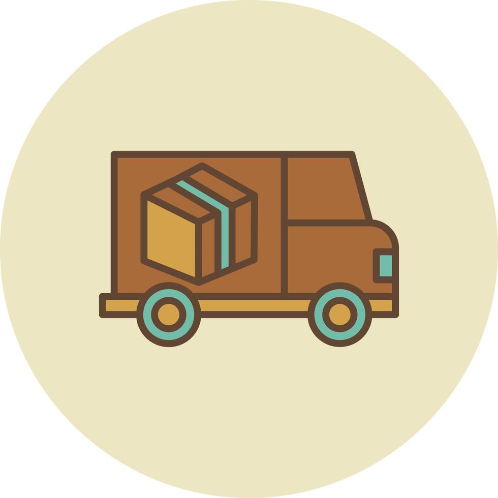 Shipping Van Filled Retro vector