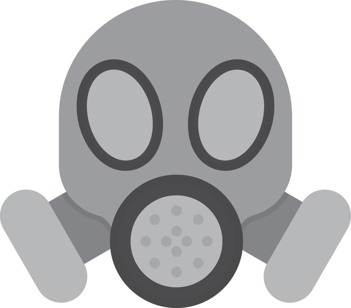 Gas Mask Flat Greyscale vector