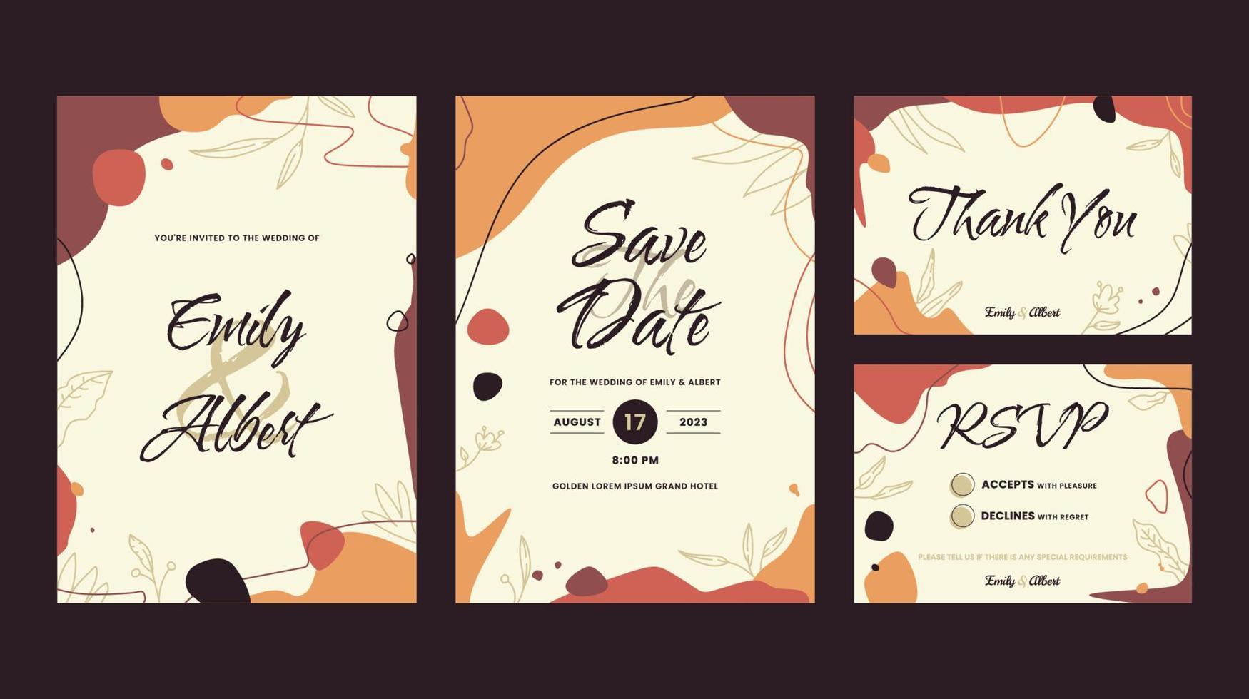 Contemporary Wedding Invitation vector