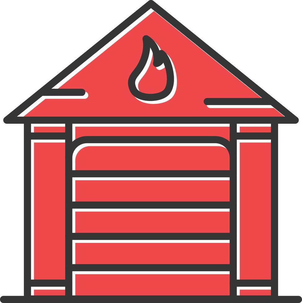 Fire Station Filled Retro vector