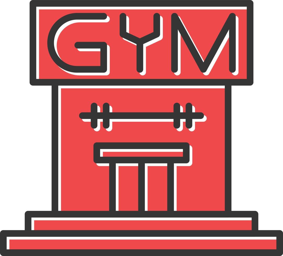 gimnasio lleno retro vector