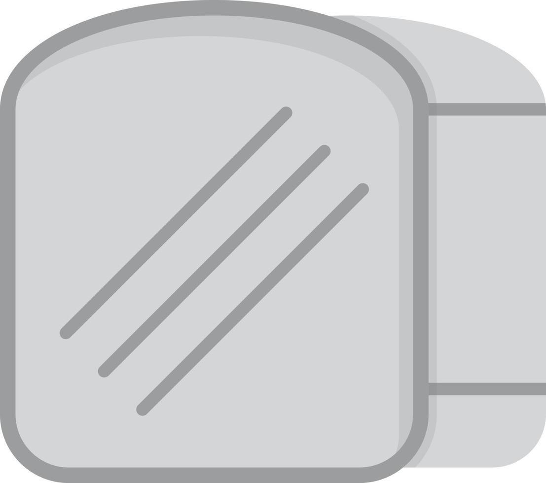 Toast Bread Flat Greyscale vector