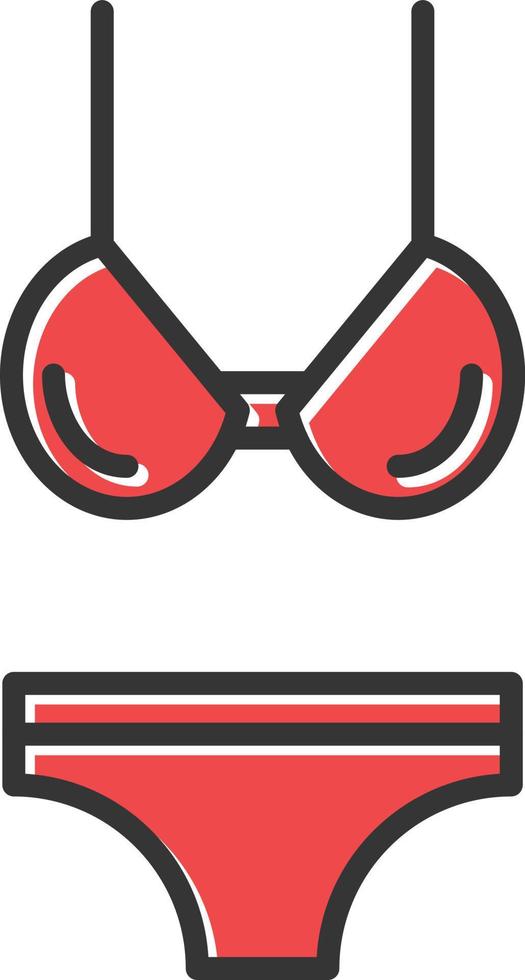 Bikini Filled Retro vector
