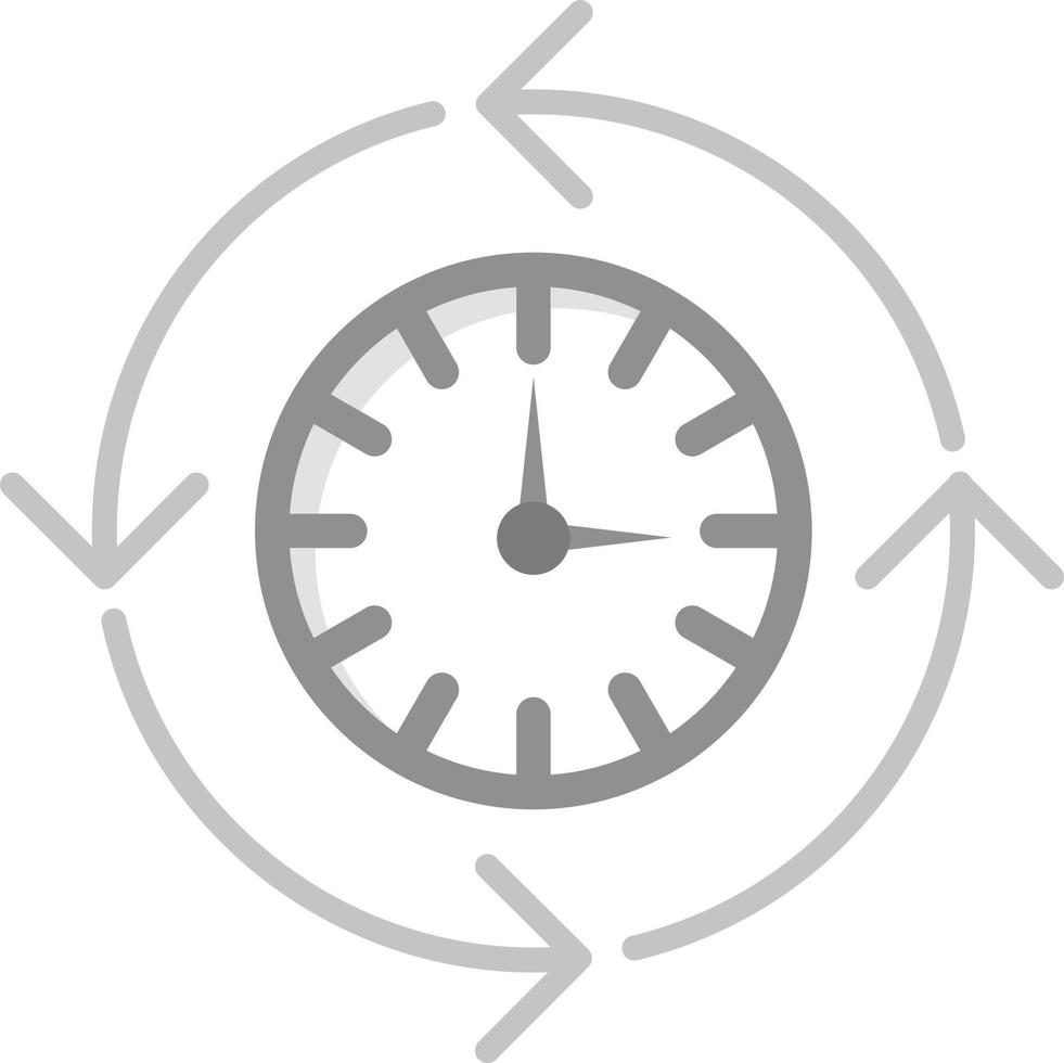 Processing Time Flat Greyscale vector