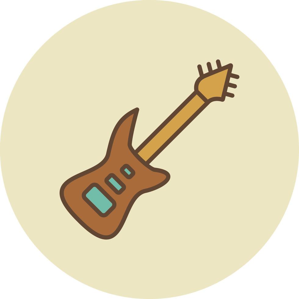 Electric Guitar Filled Retro vector