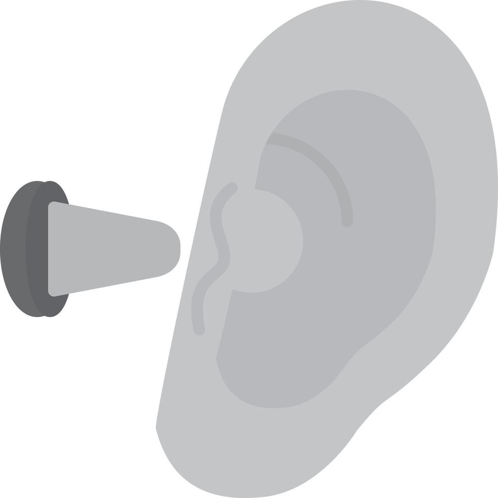 Ear Plug Flat Greyscale vector