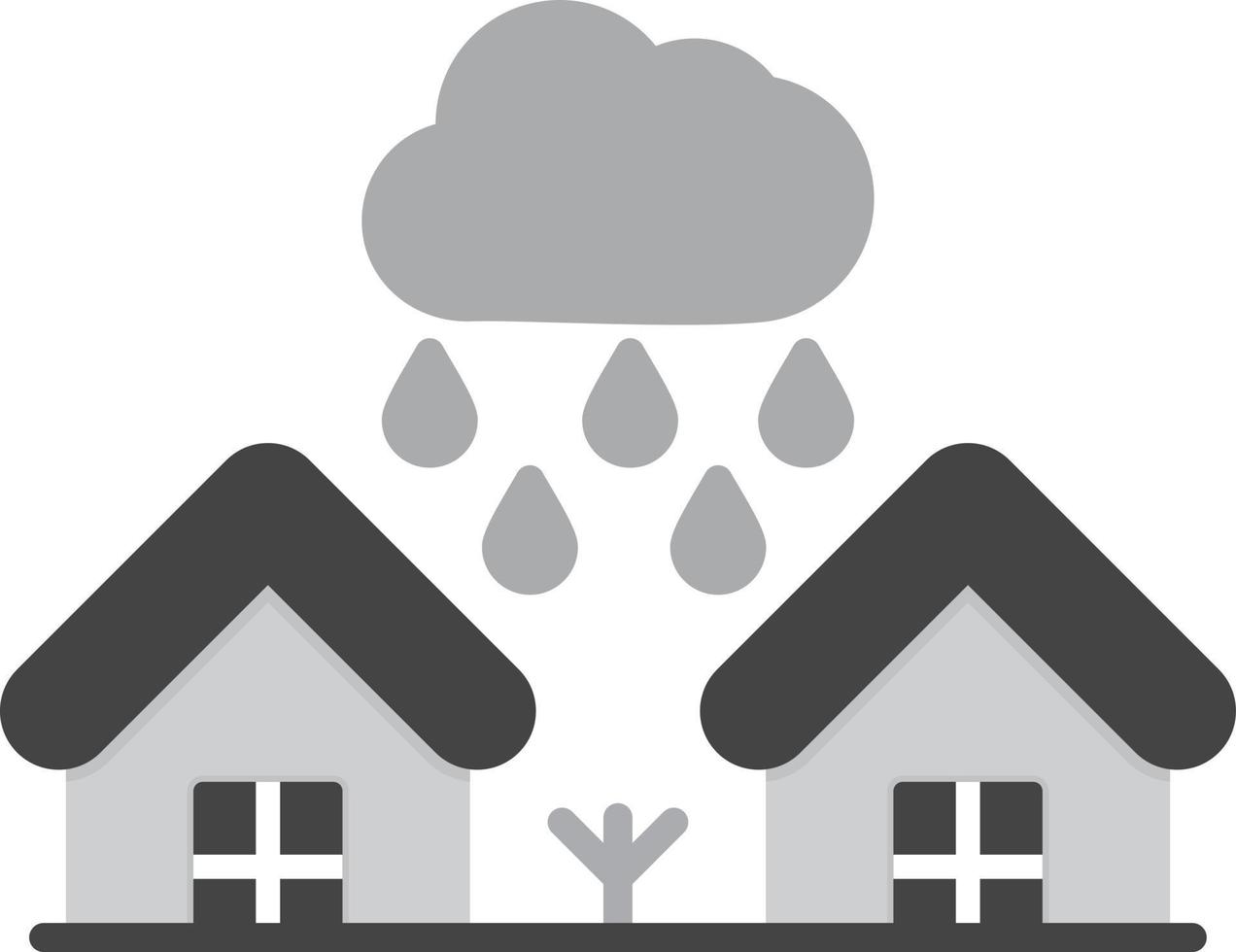 Monsoon Flat Greyscale vector