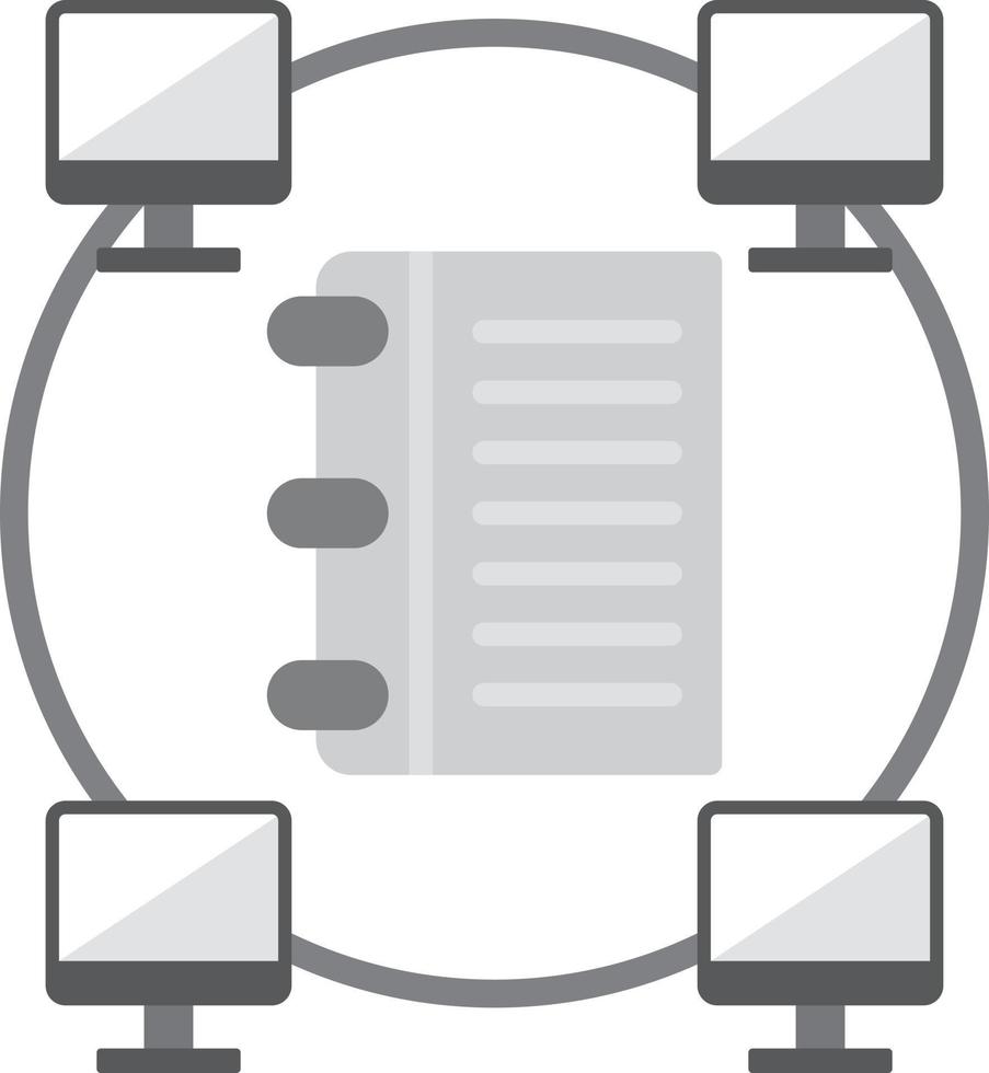 Database Flat Greyscale vector