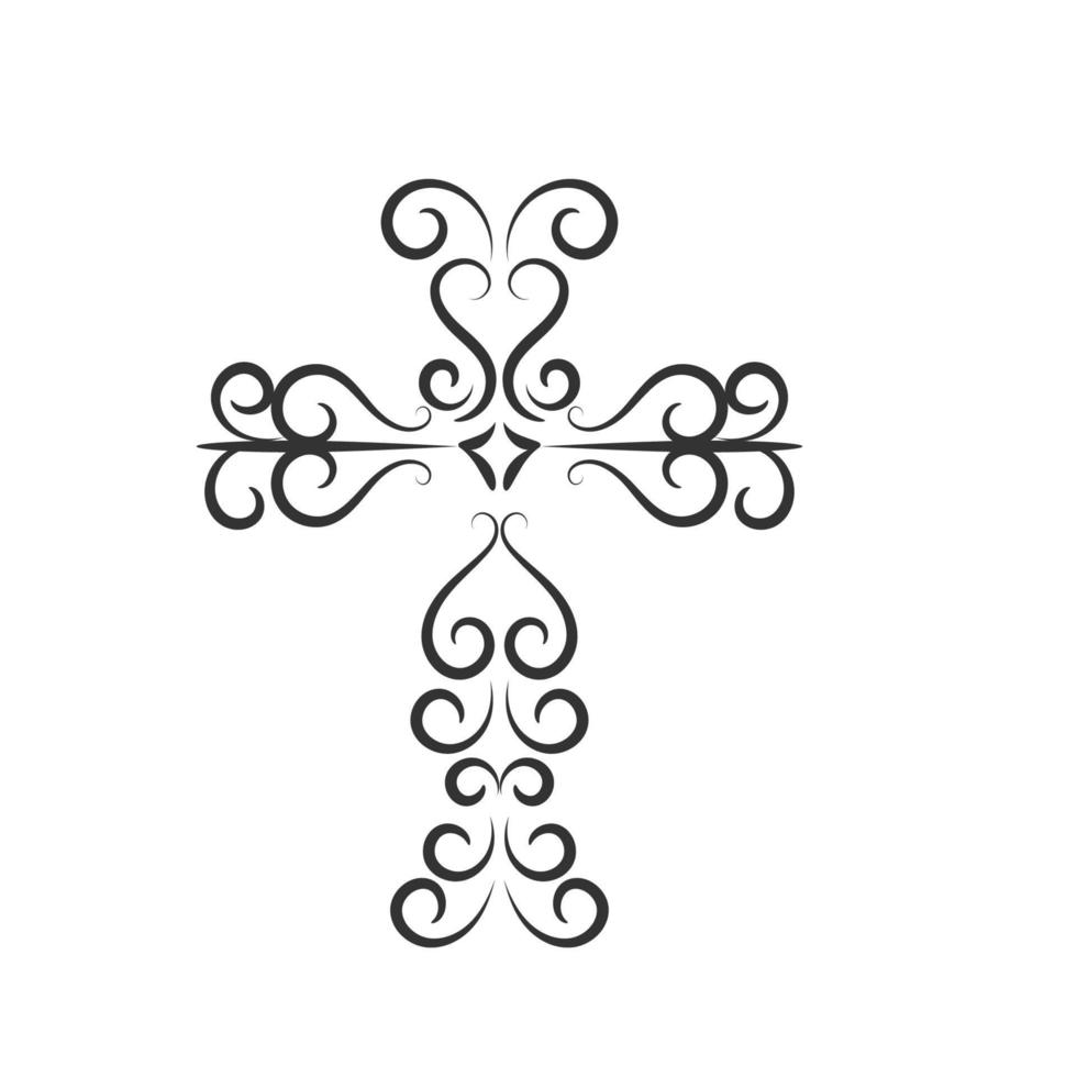 diseño de la cruz santa para el diseño del tatuaje vector