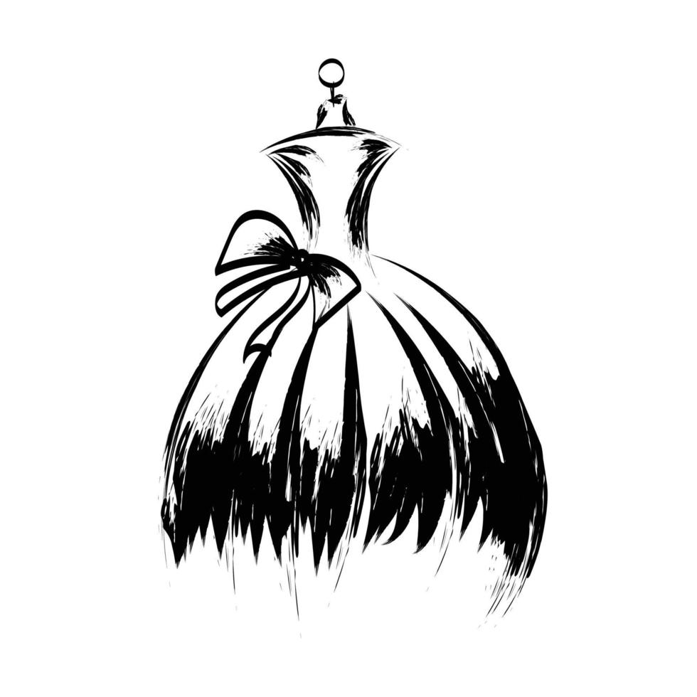 dummy dress silhouette hand drawing illustration vector