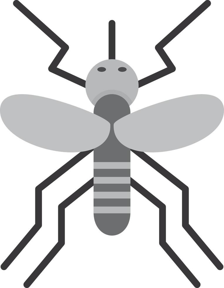 Mosquito Flat Greyscale vector