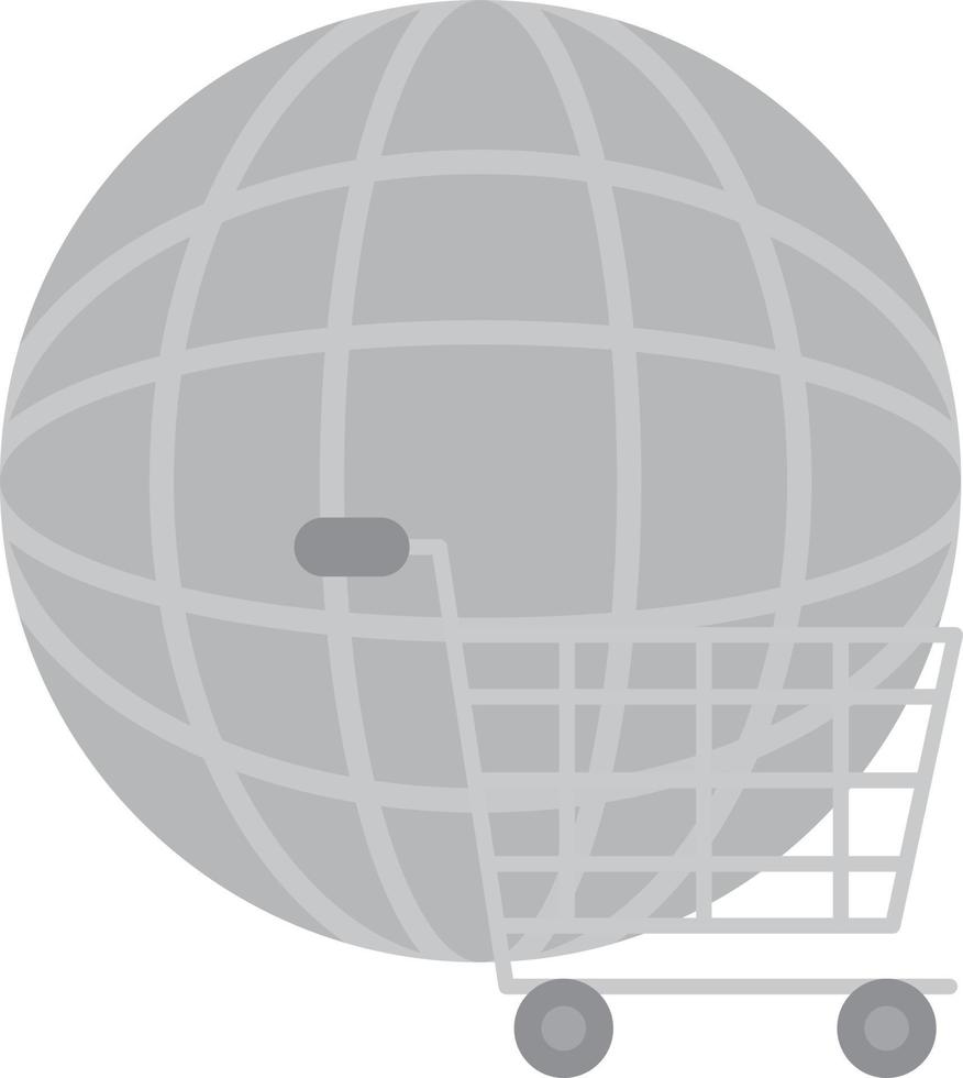 World Cart Flat Greyscale vector