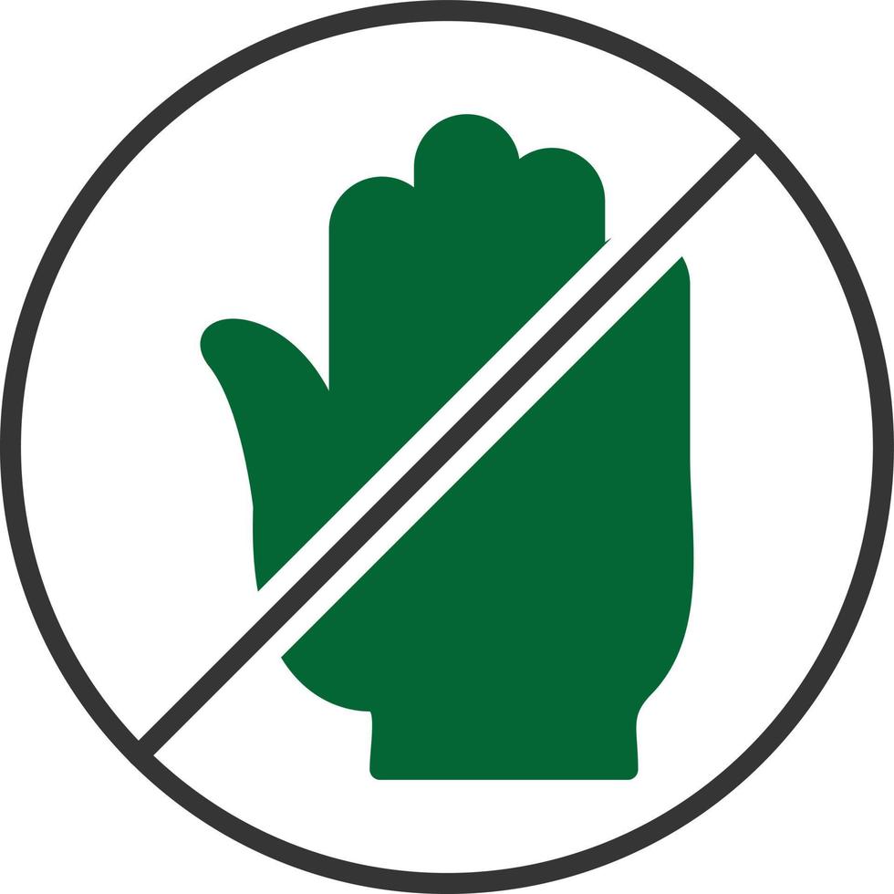 No Passing Glyph Two Color vector