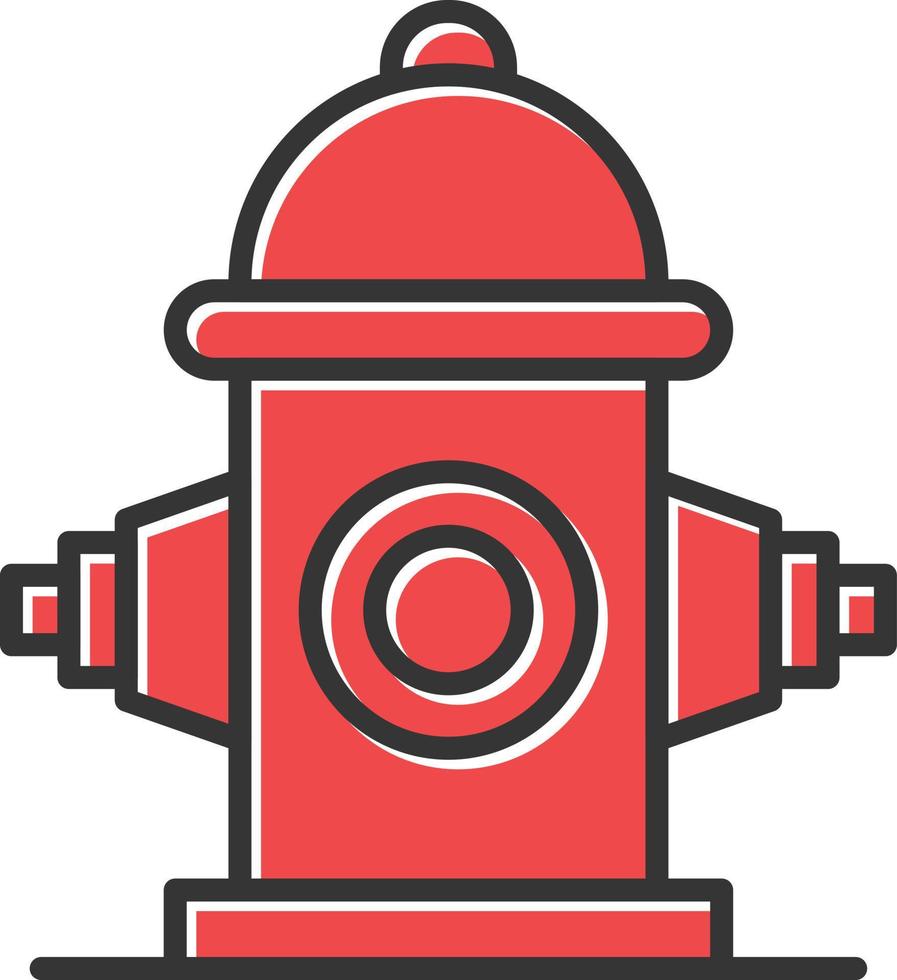 Fire Hydrant Filled Retro vector