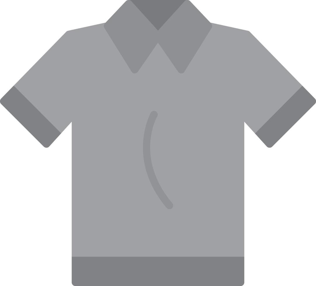 Polo Shirt Flat Greyscale vector
