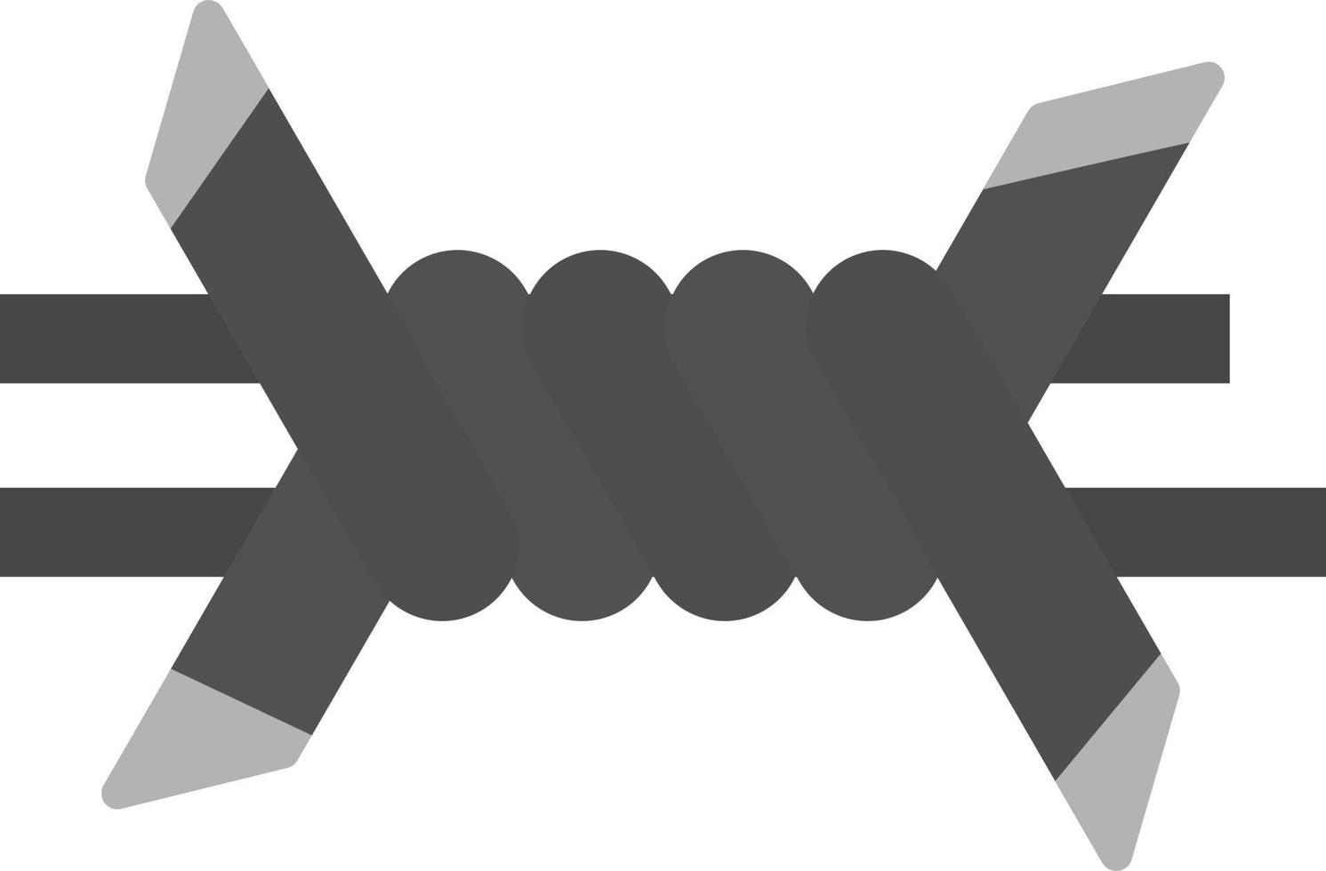 Barbed Wire Flat Greyscale vector