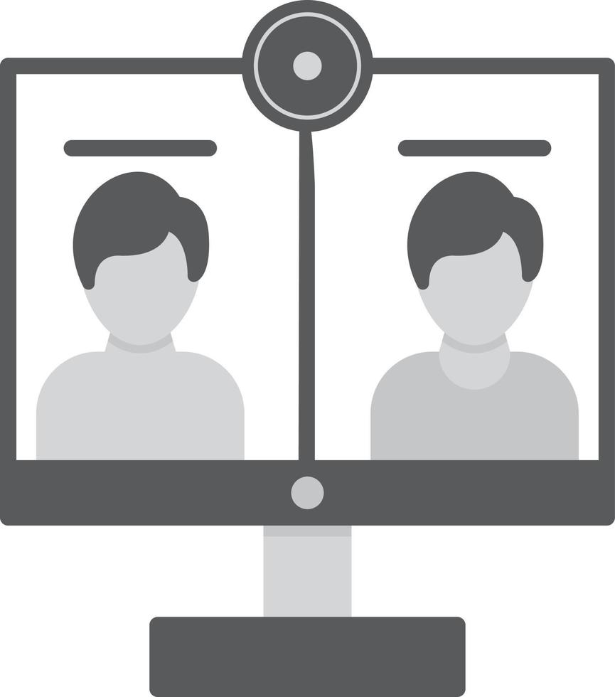 Video Call Flat Greyscale vector