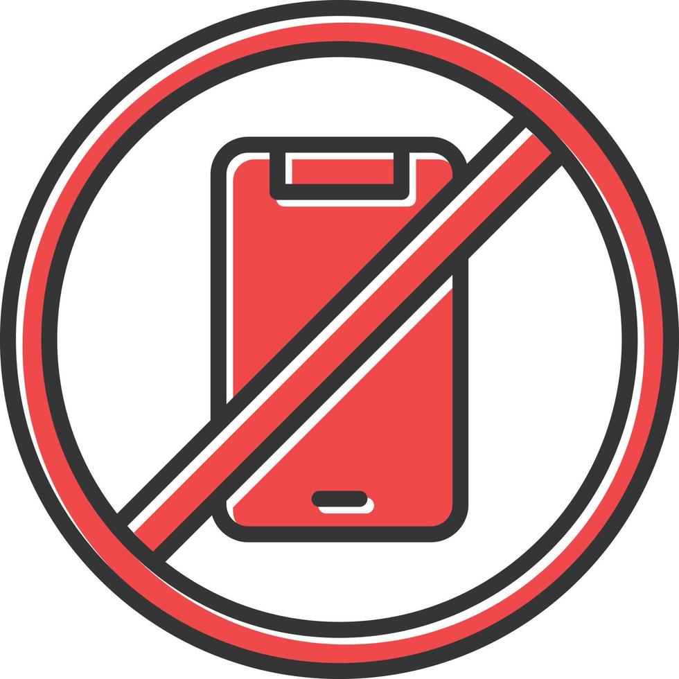 No Cell Phone Filled Retro vector