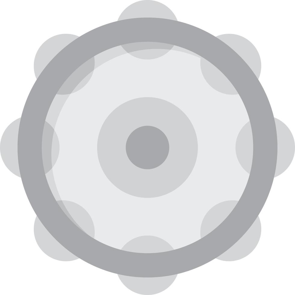Tambourine Flat Greyscale vector
