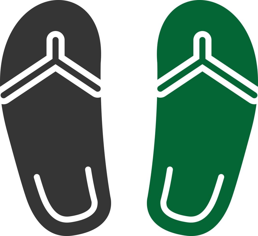 chanclas glifo bicolor vector