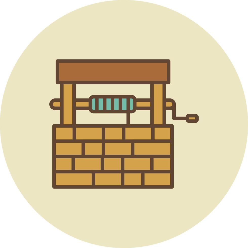 Water Well Filled Retro vector