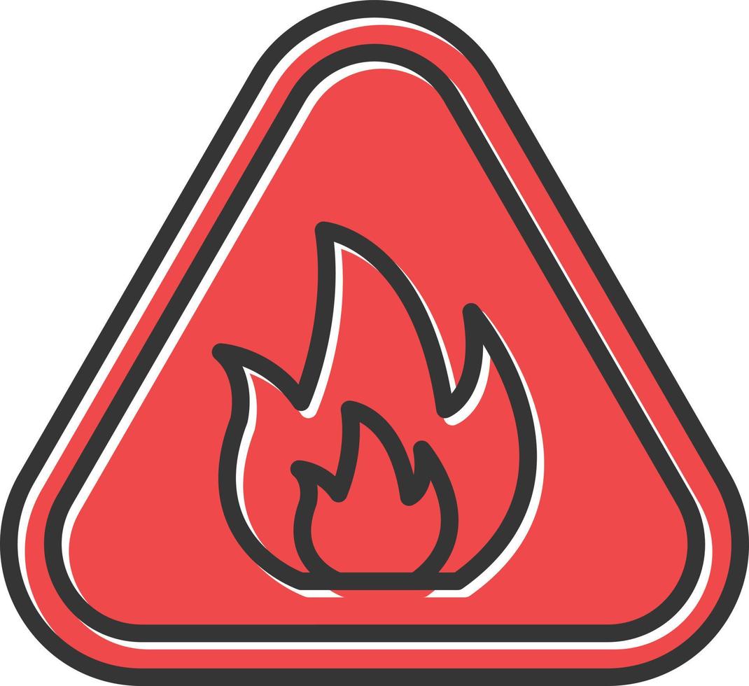 Fire Danger Filled Retro vector