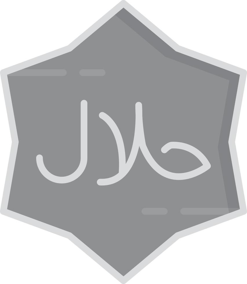 Halal Flat Greyscale vector