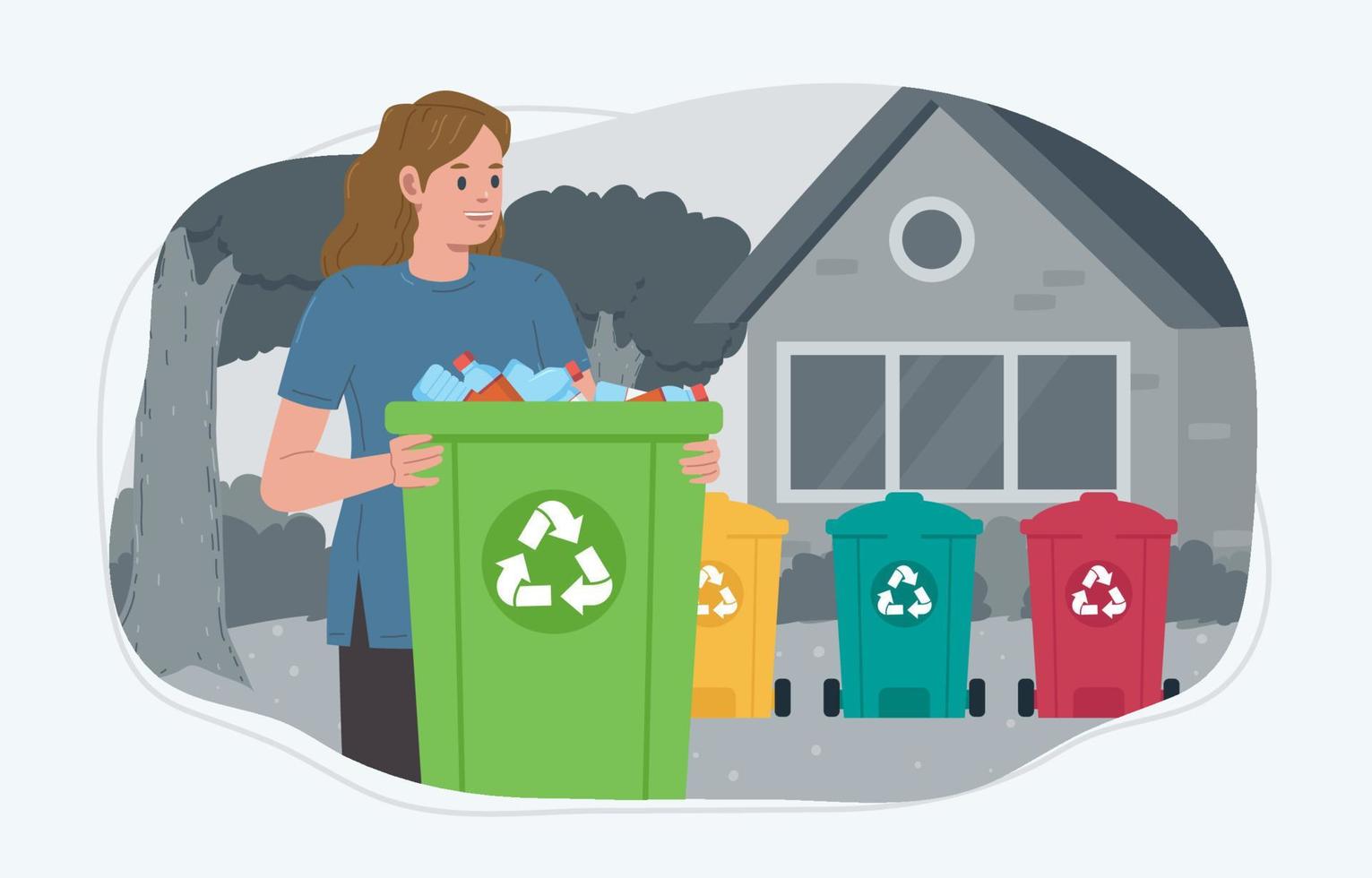 Recycling at Home Concept vector