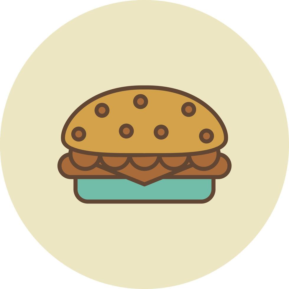 hamburguesa rellena retro vector