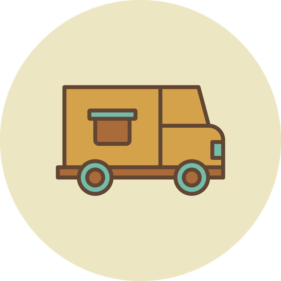 Delivery Truck Filled Retro vector