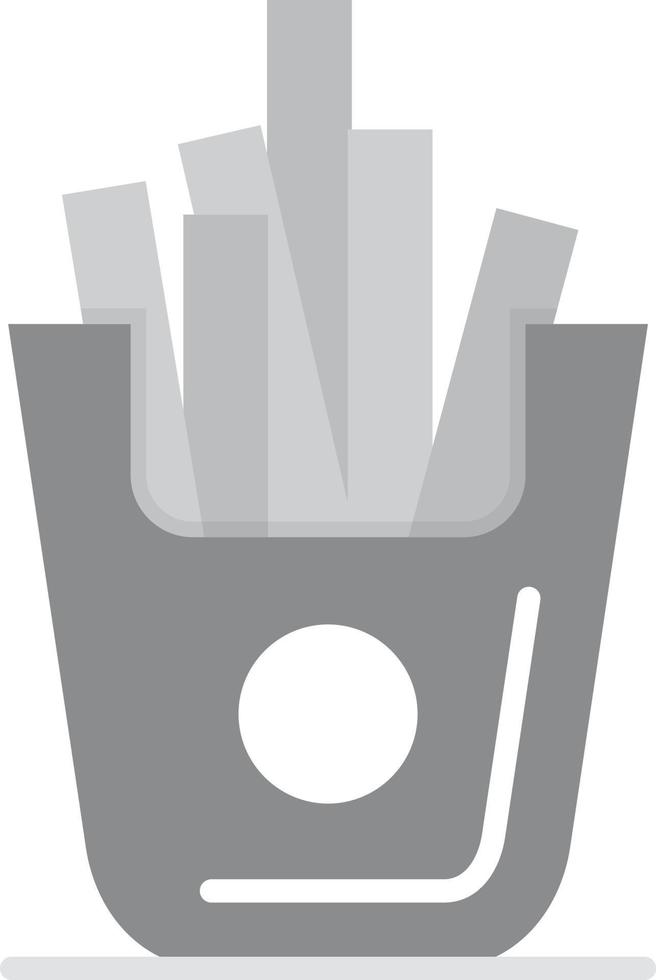 French Fries Flat Greyscale vector