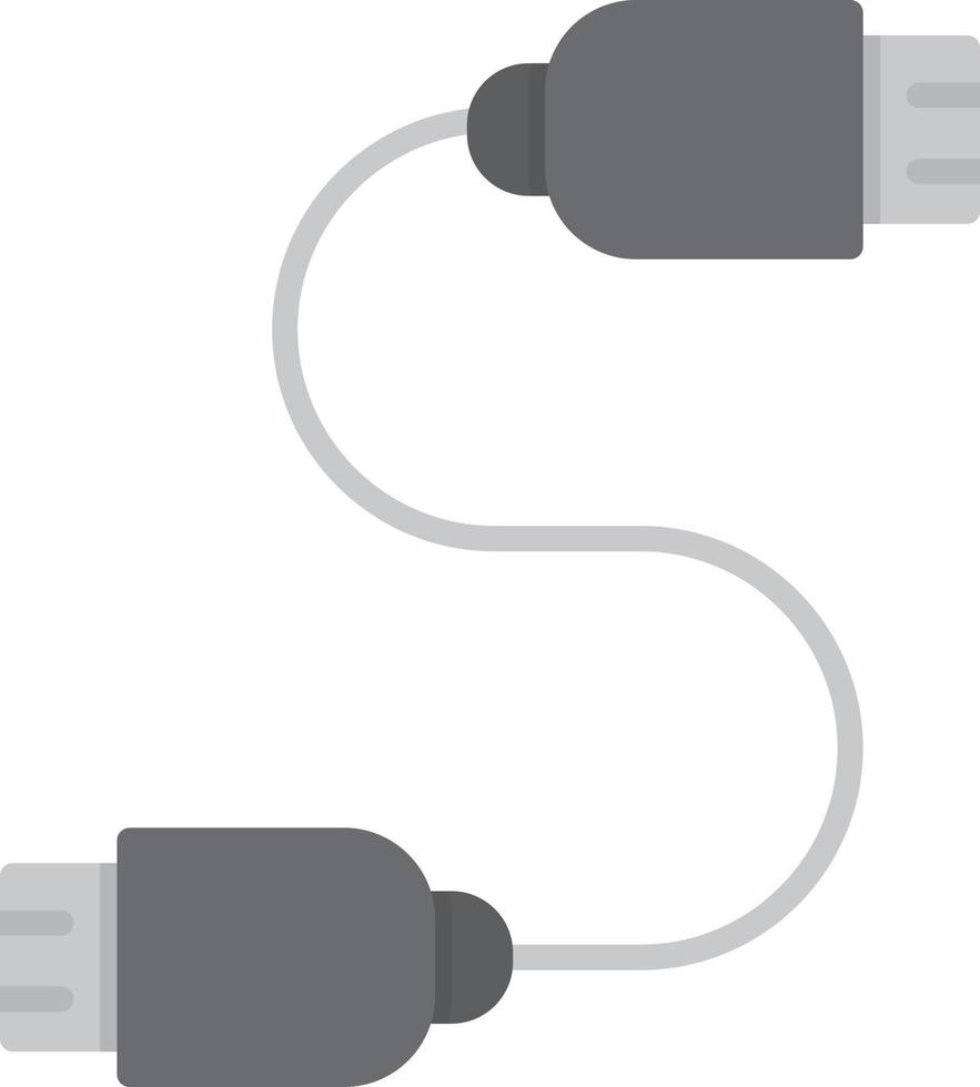 Usb Cable Flat Greyscale vector