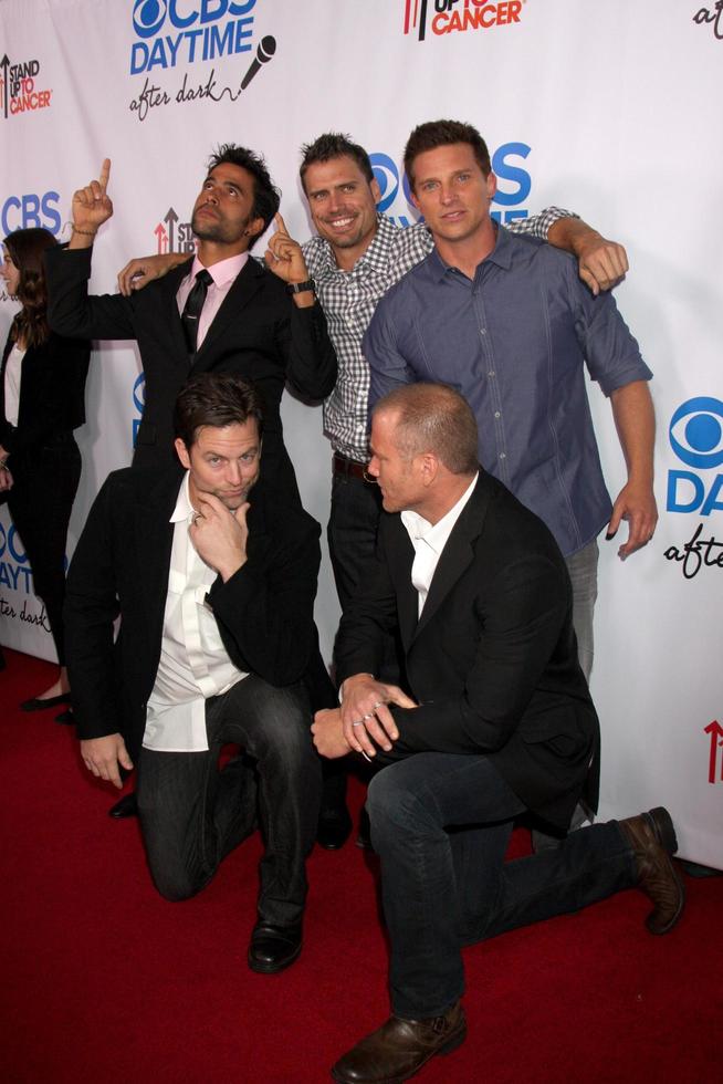 LOS ANGELES, OCT 8 - Ignacio Serricchio, Joshua Morrow, Steve Burton, Michael Muhney, Sean Carrigan at the CBS Daytime After Dark Event at Comedy Store on October 8, 2013 in West Hollywood, CA photo