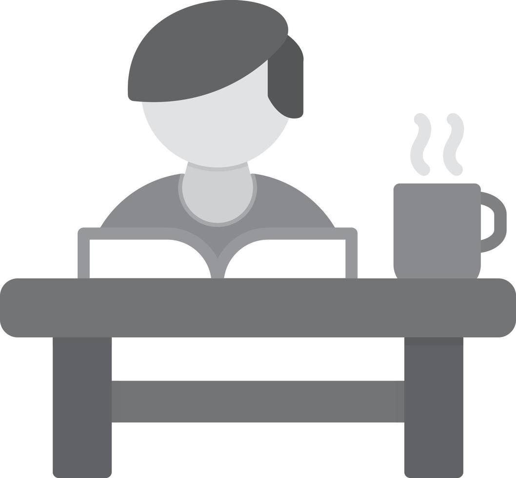 Study Flat Greyscale vector
