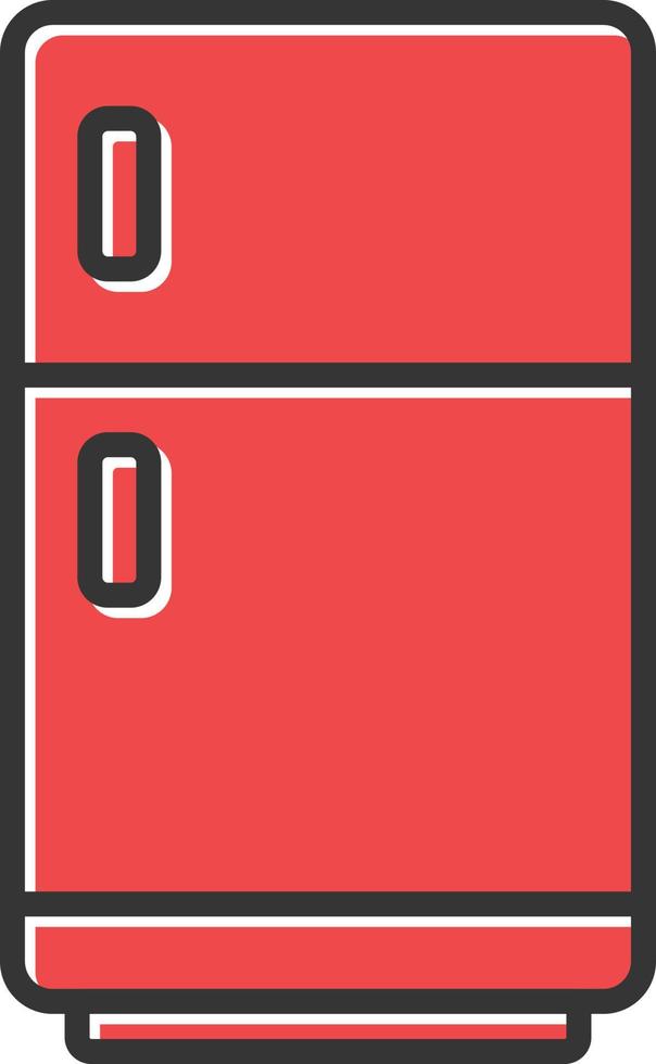 Refrigerator Filled Retro vector