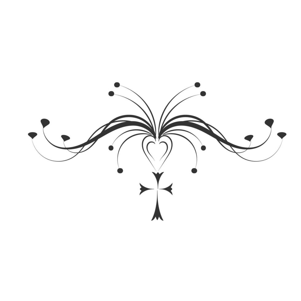 Christian Tattoo design with a Holy Cross vector