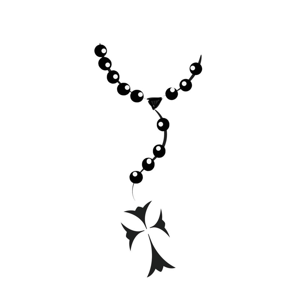 diseño de tatuaje cristiano con un rosario vector