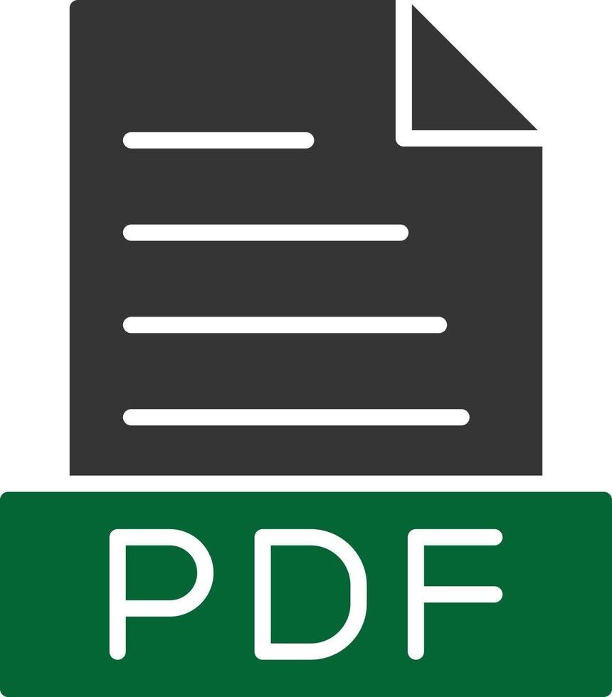 pdf glifo de dos colores vector