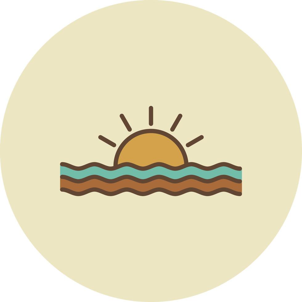 Sunset Filled Retro vector