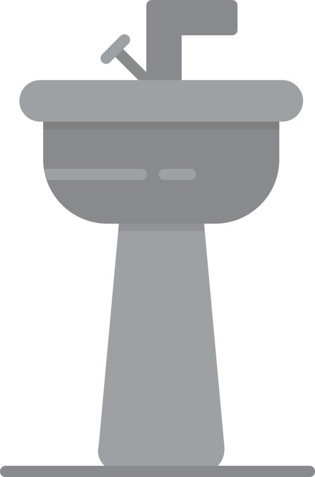 Basin Flat Greyscale vector