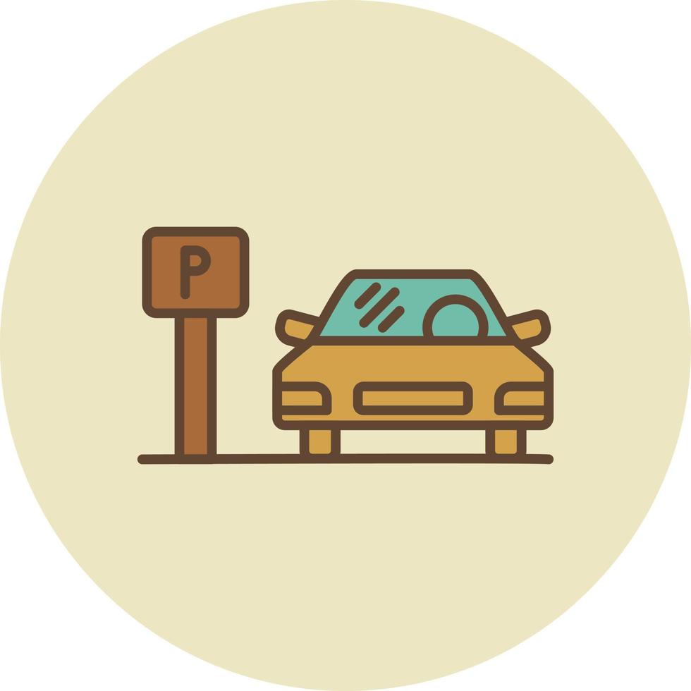 20 - estacionamiento lleno retro vector