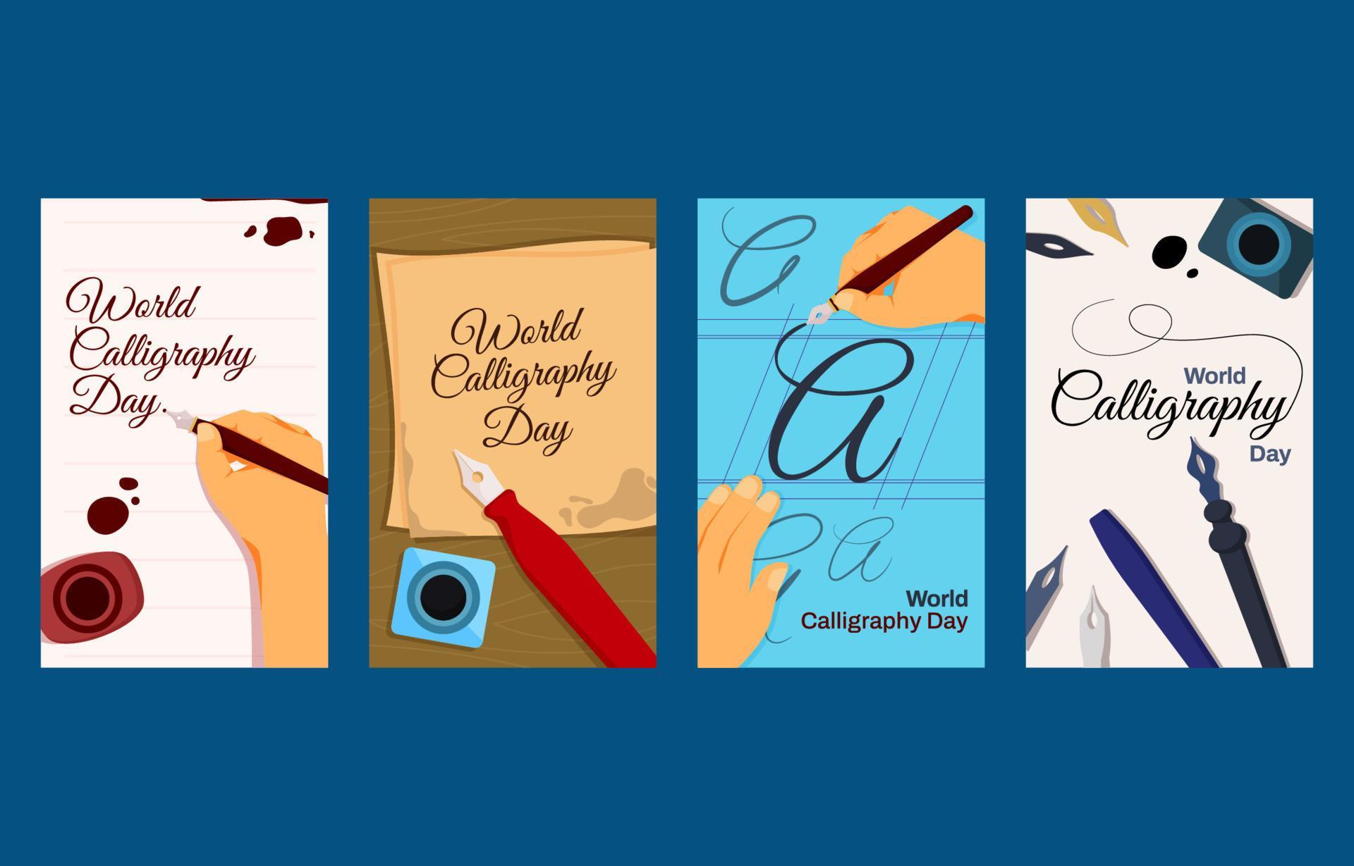 World Calligraphy Day Cards 9748266 Vector Art at Vecteezy