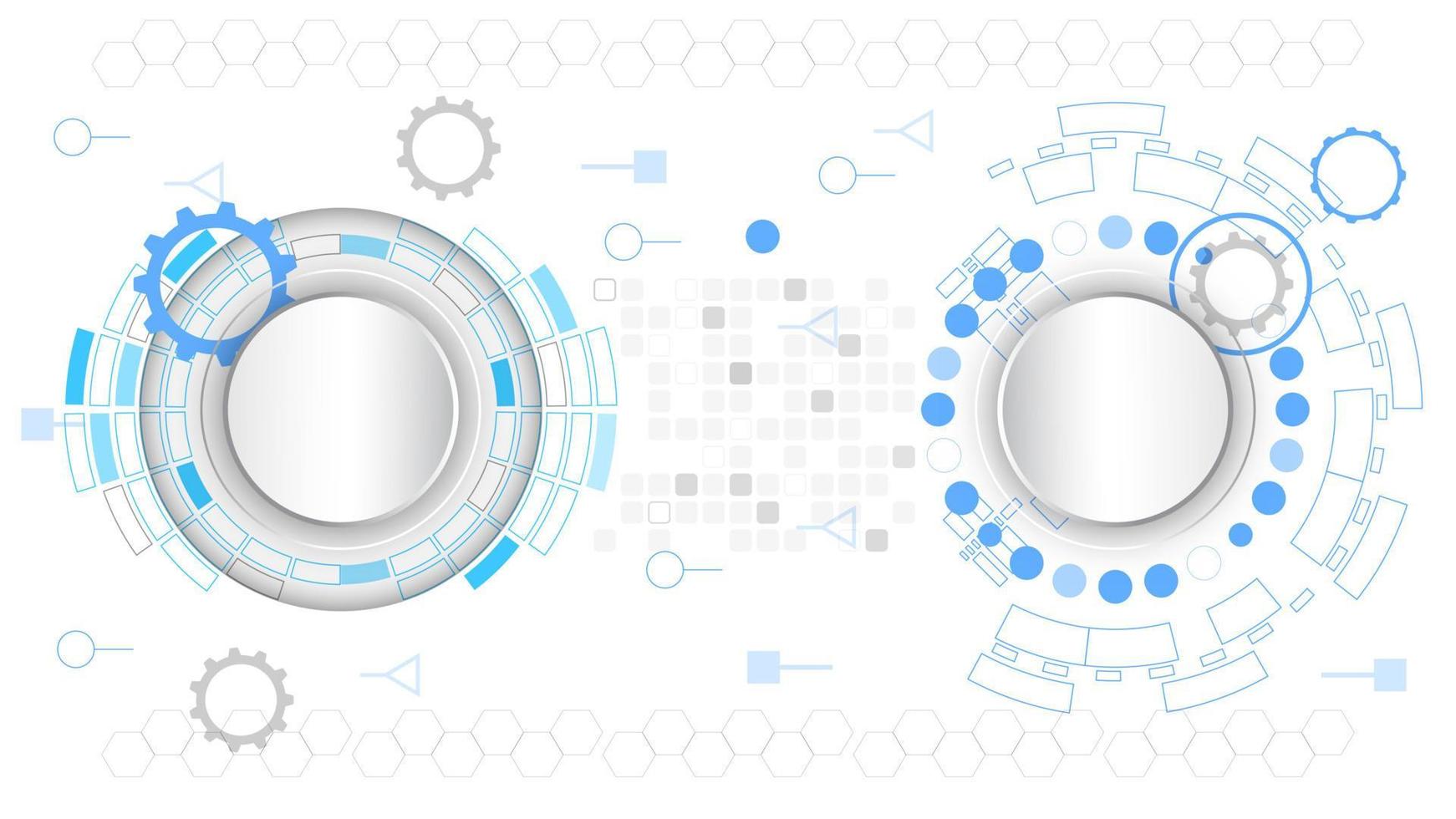 interfaz de usuario hi-tec tecnología digital abstracta blanca con partículas brillantes, ilustración vectorial vector