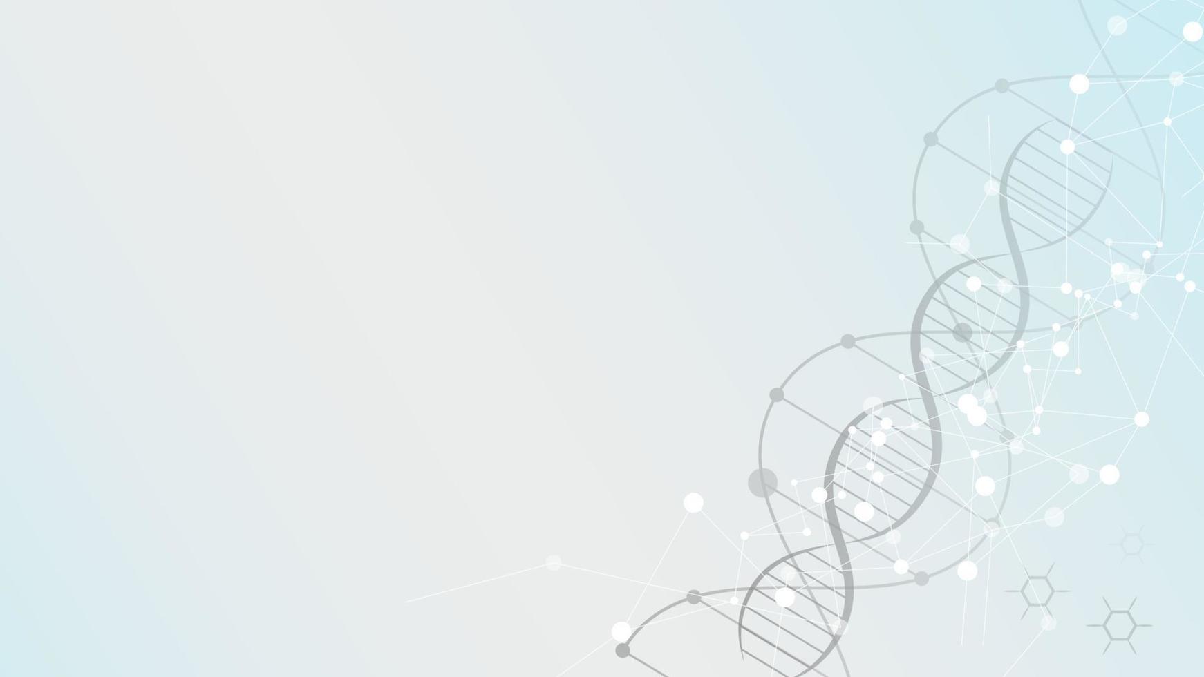 DNA molecules for Hi-tec interface background, abstract communication technology and line and dots, vector illustration