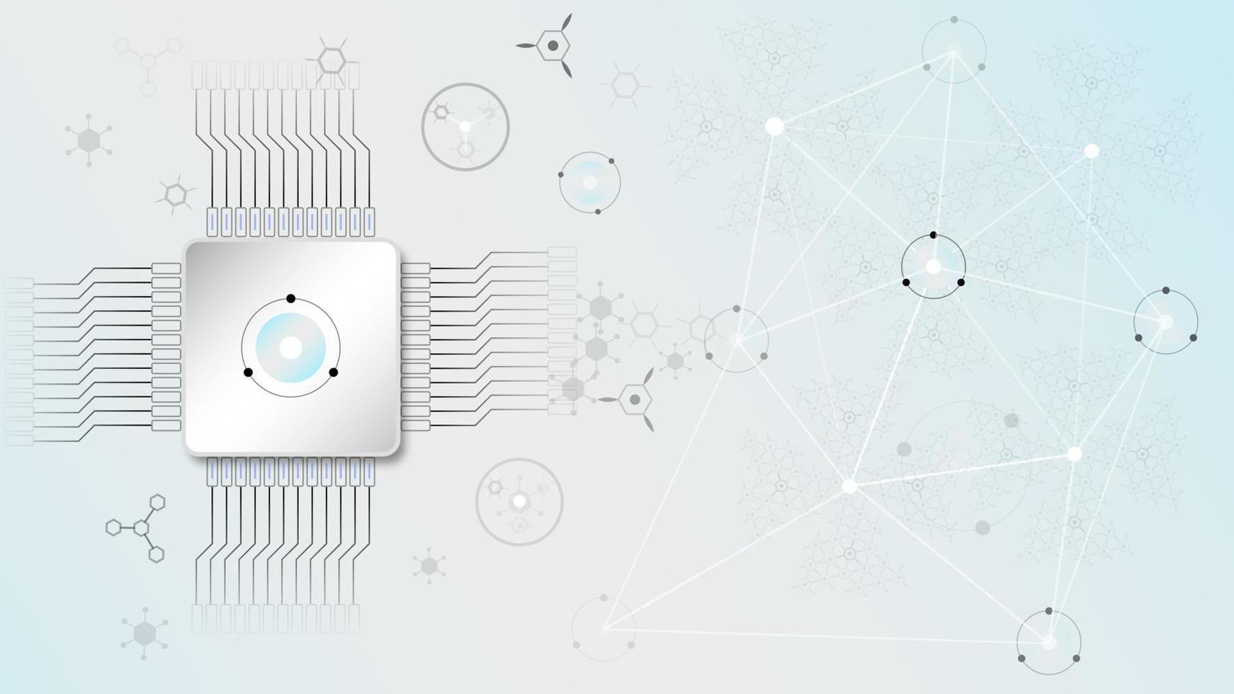 moléculas de adn con biochip para interfaz de alta tecnología. ilustración vectorial vector