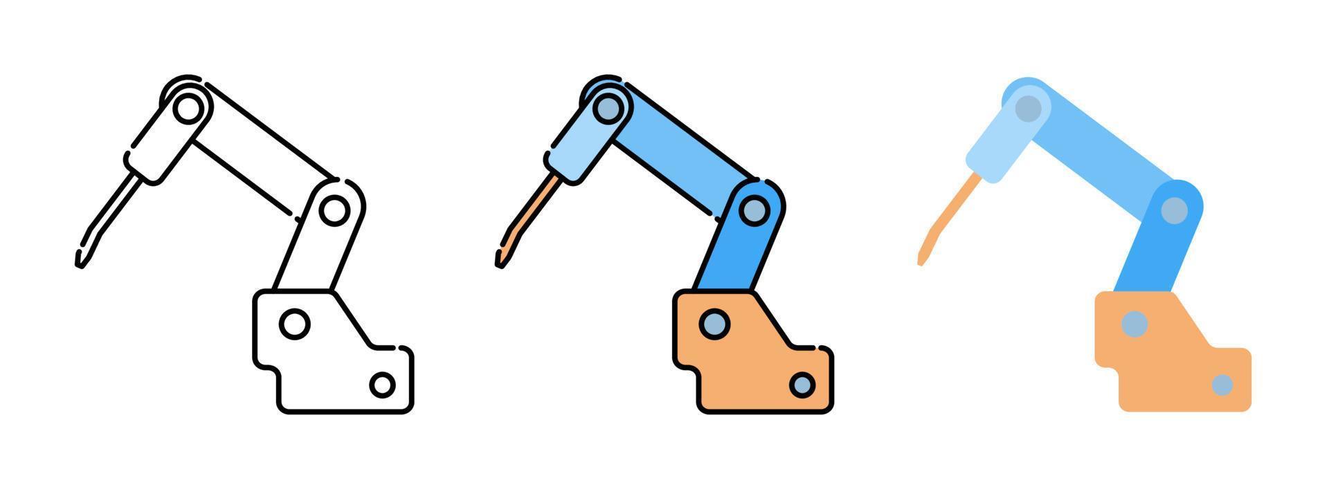 conjunto de iconos de robot de soldadura aislado sobre fondo blanco para diseño web vector