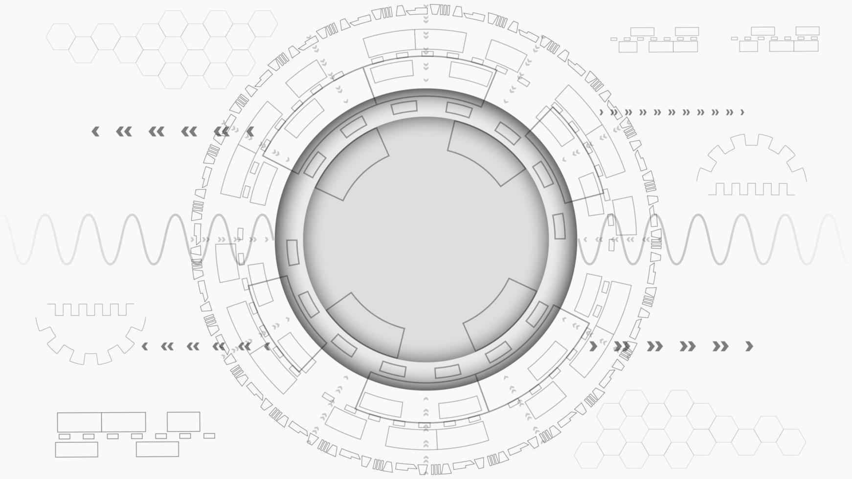 interfaz de usuario hi-tec tecnología digital abstracta blanca, ilustración vectorial vector