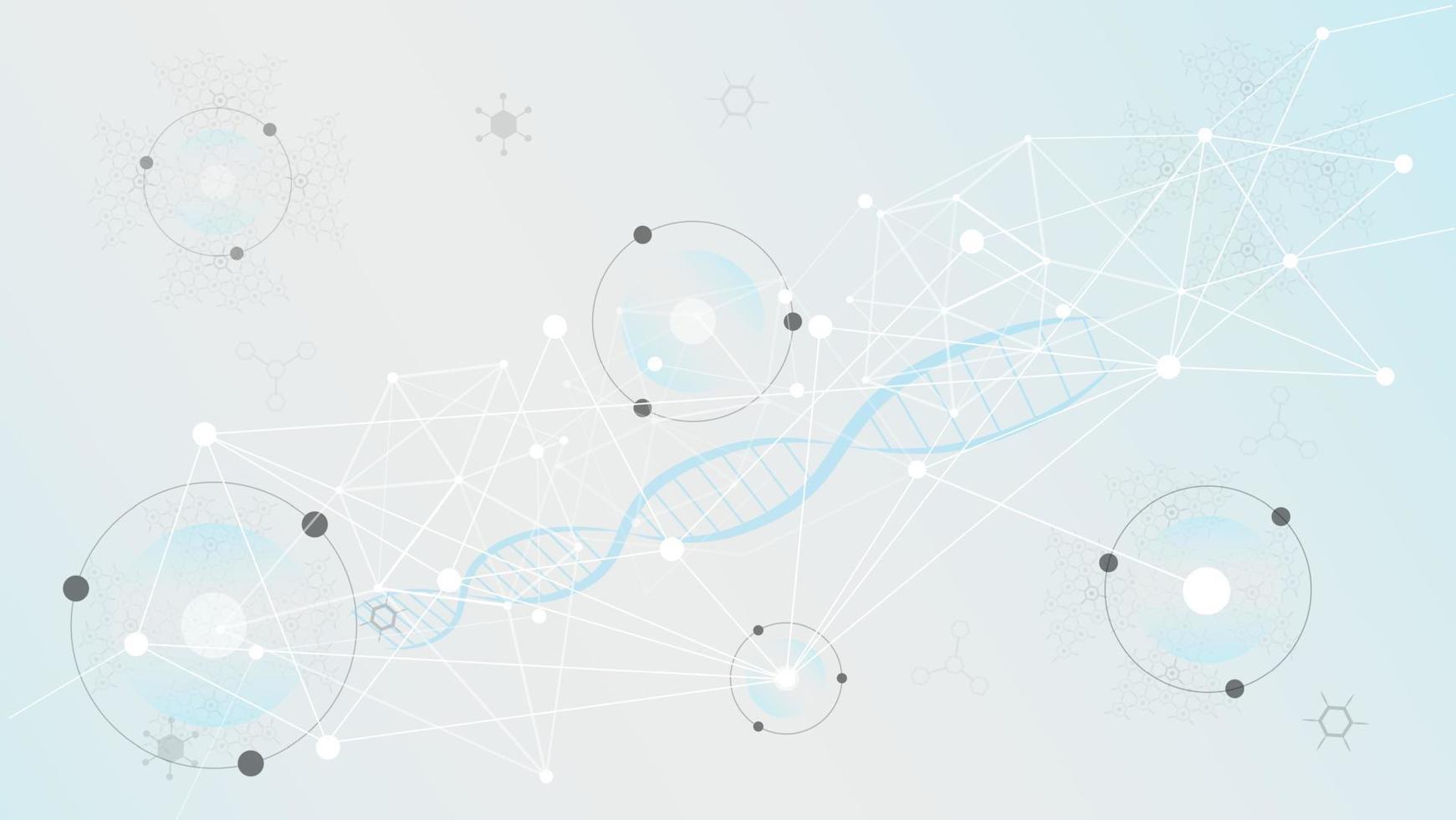 DNA molecules for Hi-tec interface background, abstract communication technology and line and dots ,vector illustration vector