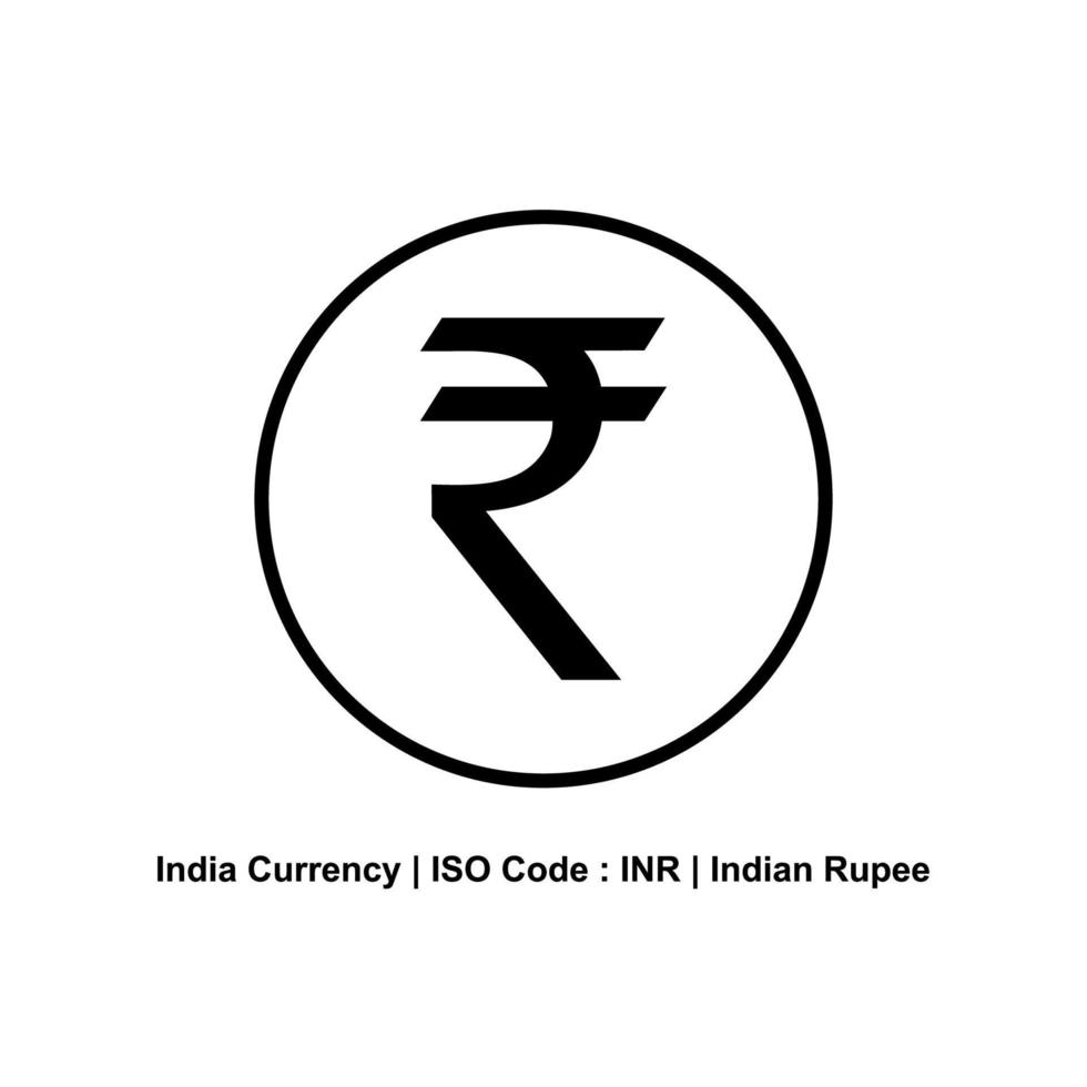 India Currency, Rupee Icon Symbol. Vector Illustration